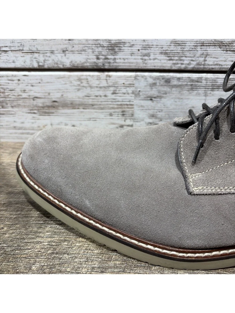 BANANA REPUBLIC Light Grey Owen Suede Leather Oxford Dress Shoe Men’s Sz 12